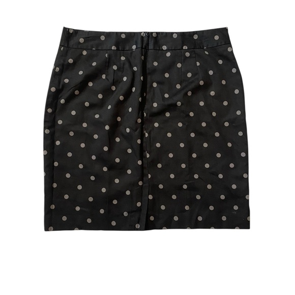 LOFT Black Silver Polka Dot A-Line Skirt - Picture 2 of 7